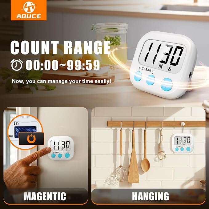 12 Pack Digital Kitchen Timers for Cooking Magnetic Timer for Cooking Loud - Image 3