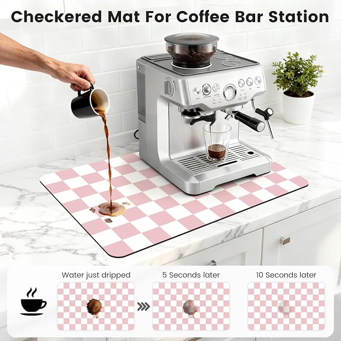 16" x 24" Checkered Dish Drying Mat - Image 3