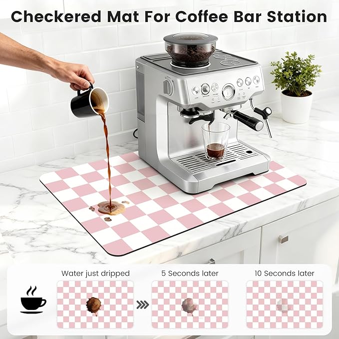 12" x 20" Checkered Dish Drying Mat - Image 3