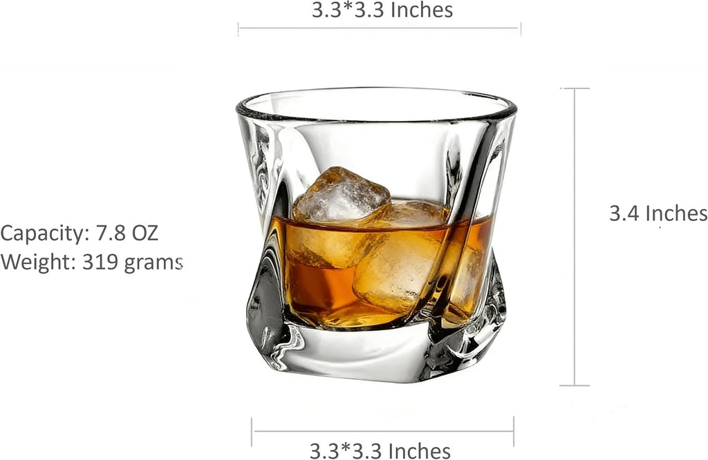 Crystal Whiskey Glasses Set of 6 Large Lead-Free Crystal Glass Tasting