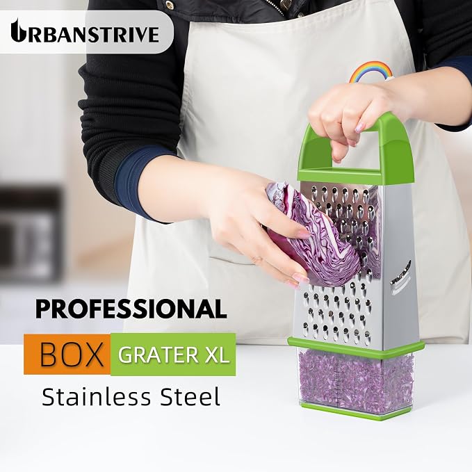 Urbanstrive Cheese Grater With Container, Professional Cheese Grater with Handle - Image 5