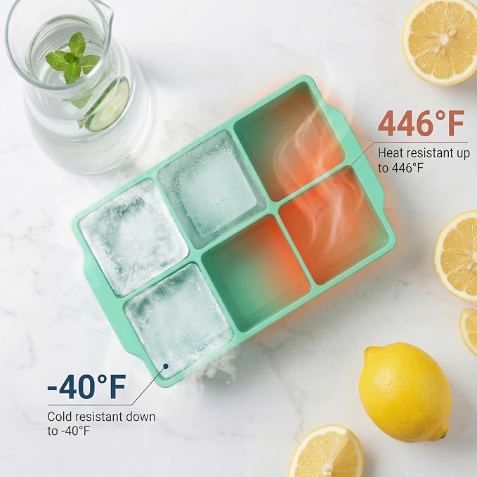 KitchFort Large Silicone Ice Cube Tray, Easy Release 2" Big Ice Cubes - Image 7