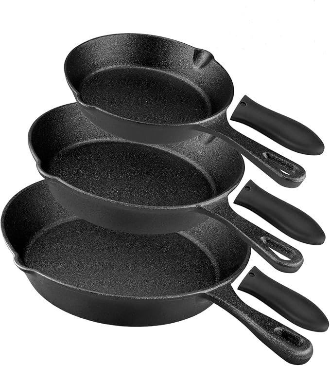 Pre-Seasoned Cast Iron Skillet Set by rincentd