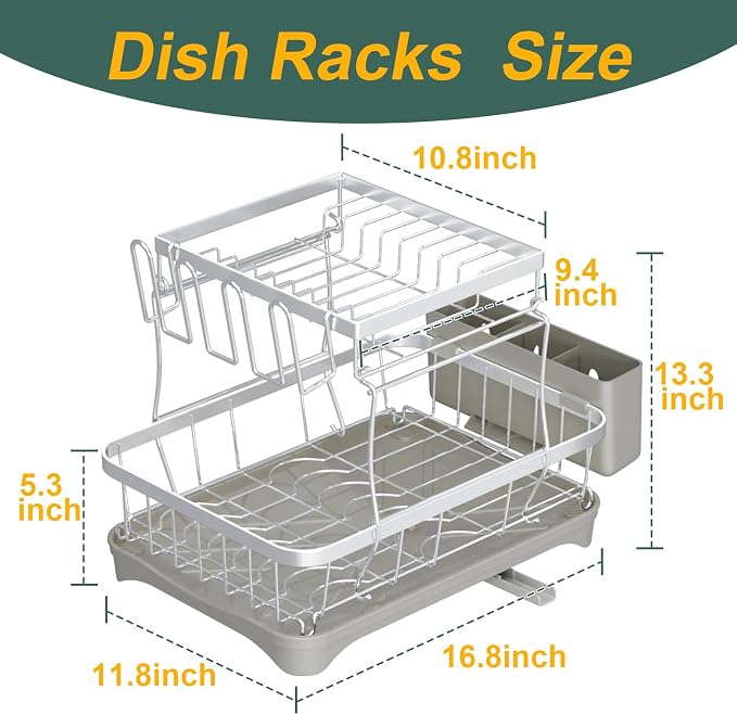 LIYI Dish Drying Rack, Large Dish Rack - Image 4