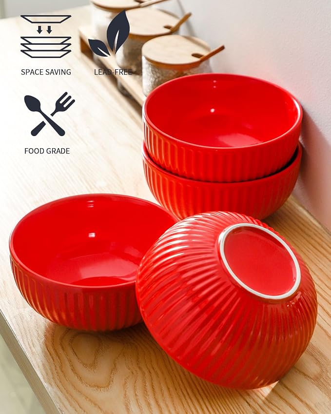 Hasense Large Ceramic Serving Bowls 42 Oz - Image 3