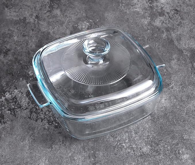 Clear Square Glass Casserole - Image 2