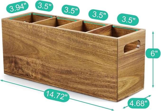 ALELION Acacia Wood Utensil Holder - Image 5