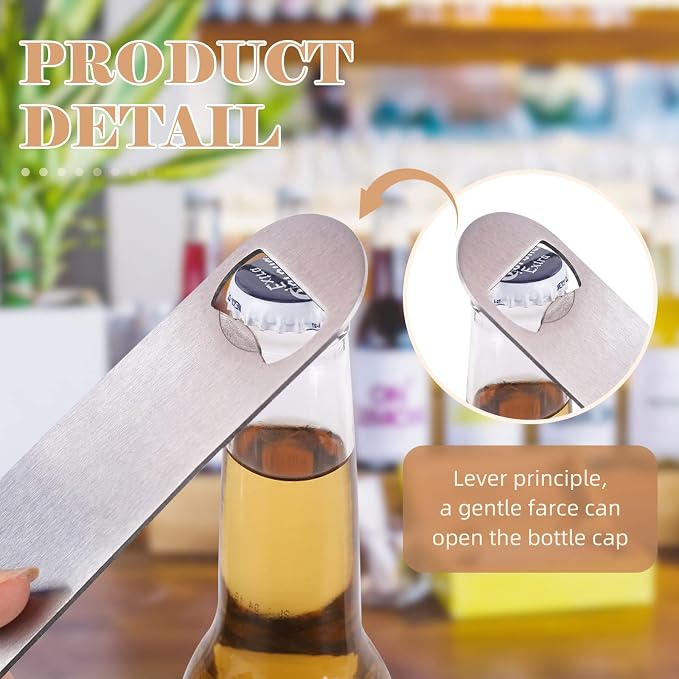 24 Pack Flat Beer Bottle Opener 5 inch Heavy Duty Stainless Steel Flat Bottle - Image 4