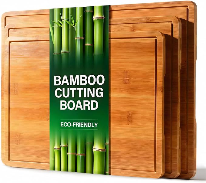 Zarler Bamboo Cutting Boards for Kitchen, Durable Wood Cutting Board by ZarlerOfficial