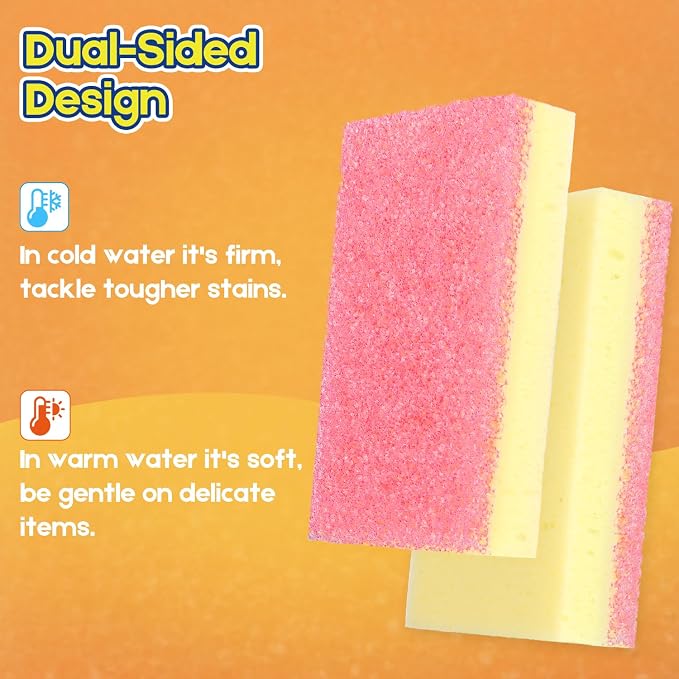 LAUNDRYLUX Scrub Sponge, Dual-Sided Temperature-Responsive Scrubber - Image 3