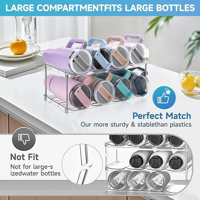 Larger Water Bottle Organizer for Stanley 40 oz Tumbler, Stackable Water Bottle - Image 4