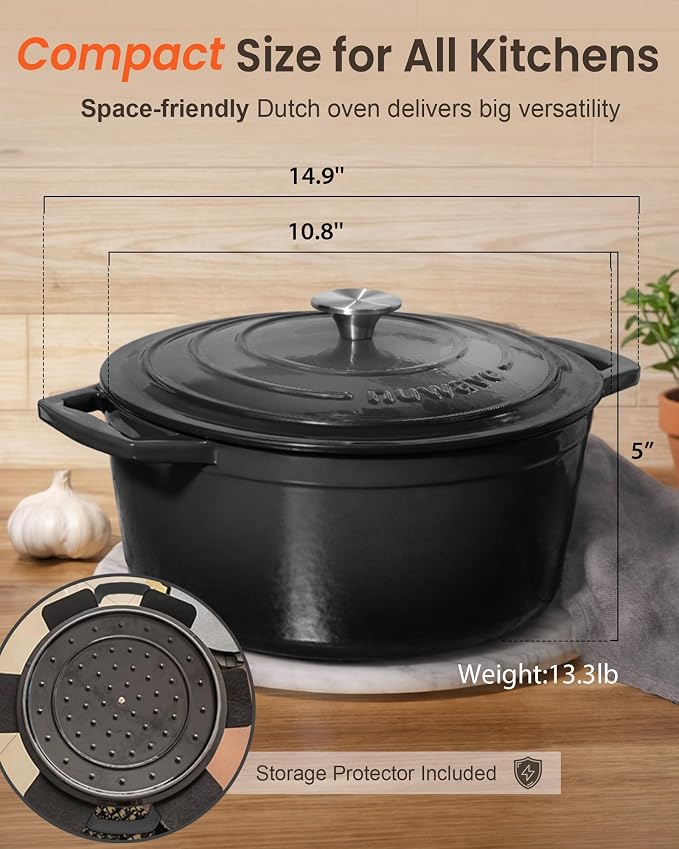 Nuwave 6QT Healthy Enameled Cast Iron Dutch Oven Pot - Image 9