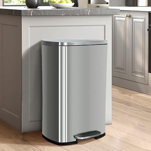 50 Liter / 13 Gallon Kitchen Trash Can, Stainless Steel by WelcometoBIQWBIC