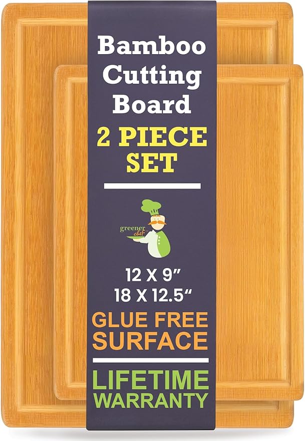 Extra Large Bamboo Cutting Board Set of 2 – Wood Cutting Boards - Image 8