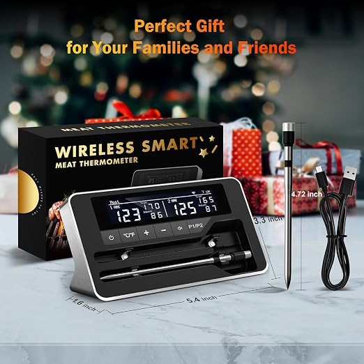 Meat Thermometer Wireless with 2 Probes, 800FT Bluetooth Digital Thermometer - Image 6