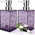 2 Pack Clear Lavender Purple Rust Proof Soap Dispenser, Acrylic Plastic Hand by KellyHome