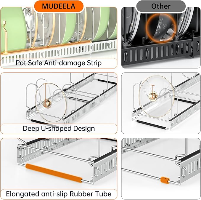 MUDEELA Pots and Pans Organizer Rack - Image 4