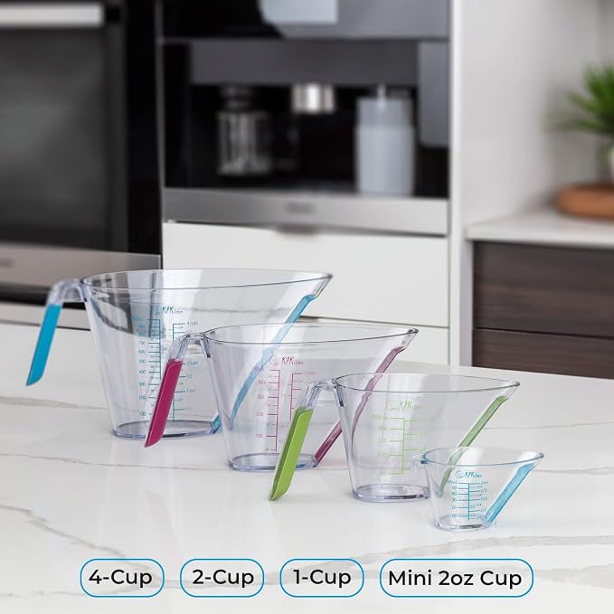 KPKitchen 4-Piece Angled Liquid Measuring Cups Plastic Set - Image 4
