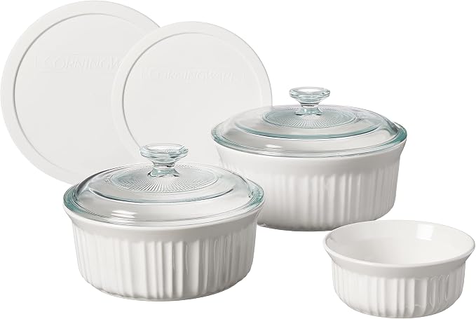 CorningWare French White 7-Pc Ceramic Bakeware Set by CorningWare