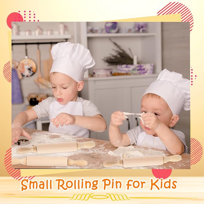 16 Pcs 8 Inch Mini Wooden Rolling Pins Small Wood Rolling Pin Wooden Roller - Image 3