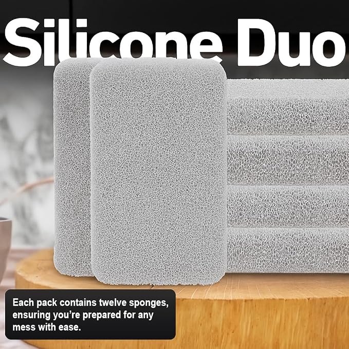 Casanero 12 Pack Silicone Dish Sponges, Heavy Duty Non Scratch Sponges - Image 2
