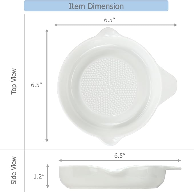 EIKS Ceramic Ginger Grater for Grinding Wasabi Fruits Vegetables Ginger Garlic - Image 3