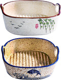 Japanese Style Ceramic Casserole Dish, 6.7-Inch Square Baking Dish by Whitenesser
