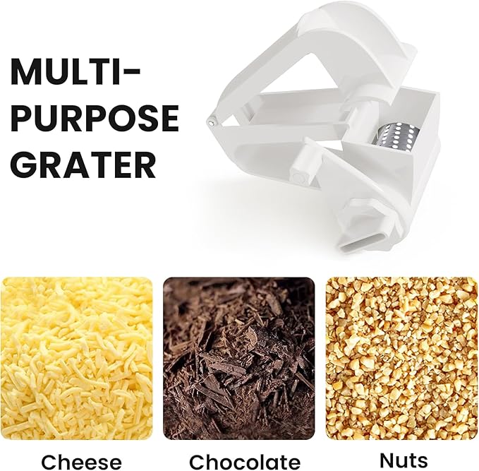 Cheese Grater with Handle, Rotary Cheese Grater, Hard Cheese & Nut Grater - Image 5