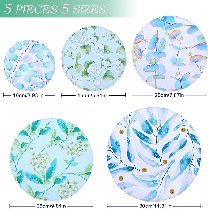 5 Pieces Bowl Covers Reusable, 5 Size Elastic Cloth Bowl Covers - Image 2