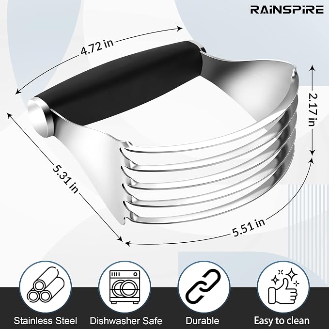 Rainspire XL Pastry Cutter For Baking, Heavy Duty Pastry Blender Stainless Steel - Image 5