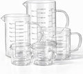 77L 5 Pack Glass Measuring Cup Set, High Borosilicate Liquid Glass Measure Cup by 77L
