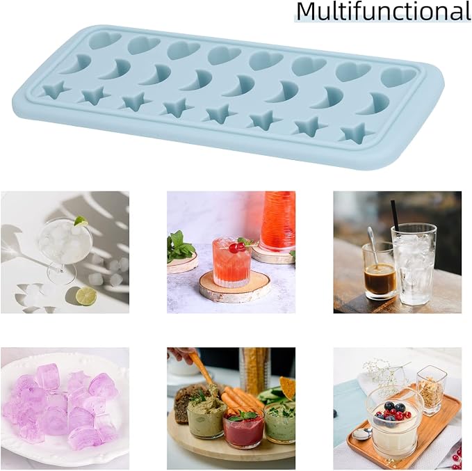 Moon Stars and Heart Ice Cube Tray Silicone Molds - Image 7