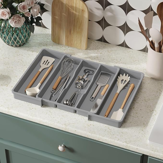 Lifewit Utensil Organizer for Kitchen Drawers, Expandable Cooking Utensil Tray - Image 8