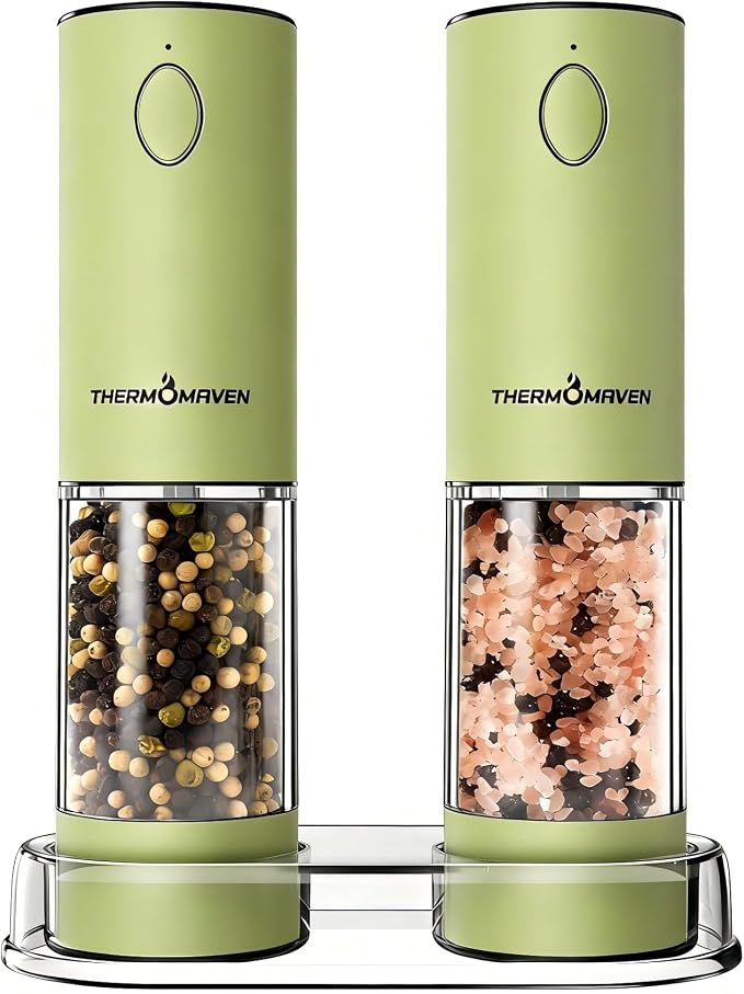 ThermoMaven Electric Salt and Pepper Grinder Set, 110ml Larger Rechargeable by ThermoMaven