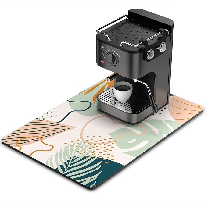 Rnivvi Coffee Mat, Hide Stain Rubber Backed Absorbent Dish Drying Pad by Rnivvi