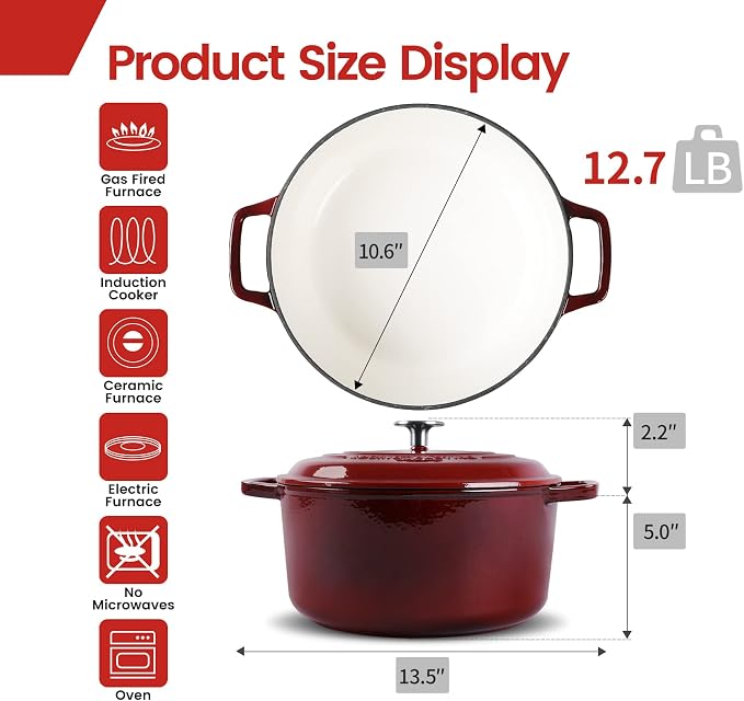 EDGING CASTING Enameled Cast Iron Dutch Oven Pot - Image 5