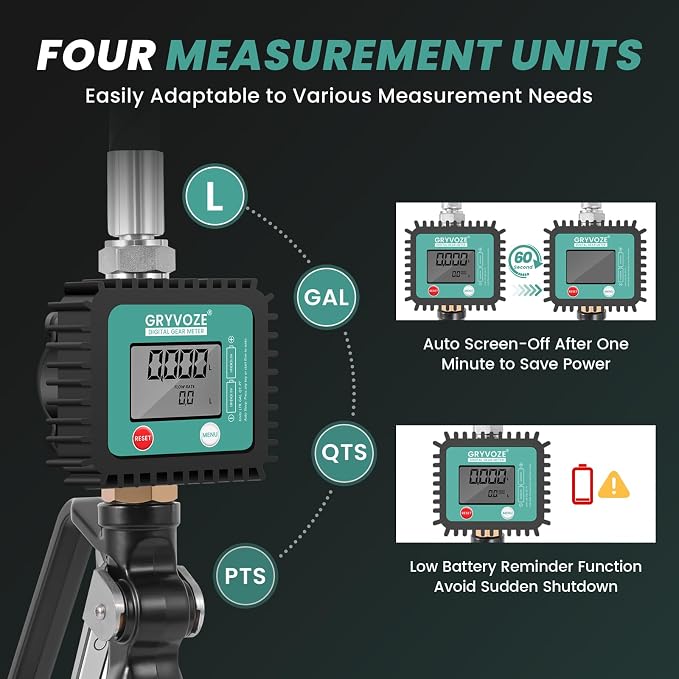Digital Oil Control Valve Flow Meter Dispenser Nozzle, Pneumatic Oil Gun - Image 3