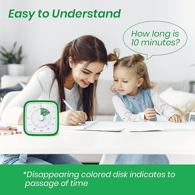 Yunbaoit Visual Timer with Protective Case, Dinosaur Disk 60 Minute Countdown - Image 2
