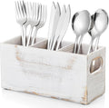 DRASTAR Wooden Silverware Caddy, Flatware Cutlery Holder, Kitchen Utensil Holder by EnhanceYourDailyLife