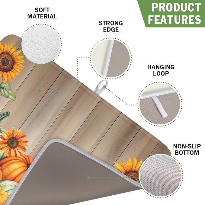 Fall Orang Pumpkin Dish Drying Mat - Image 3