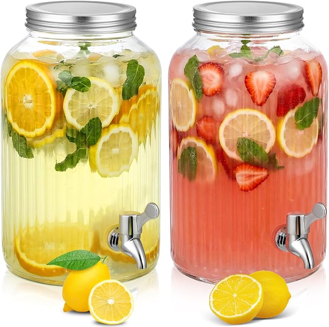 SiliFine 2 Pieces 1 Gallon Plastic Beverage Dispenser by SiliFine