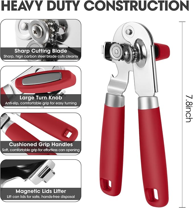 Manual Can Opener, UHIYEE Handheld Can Opener Heavy Duty - Image 2