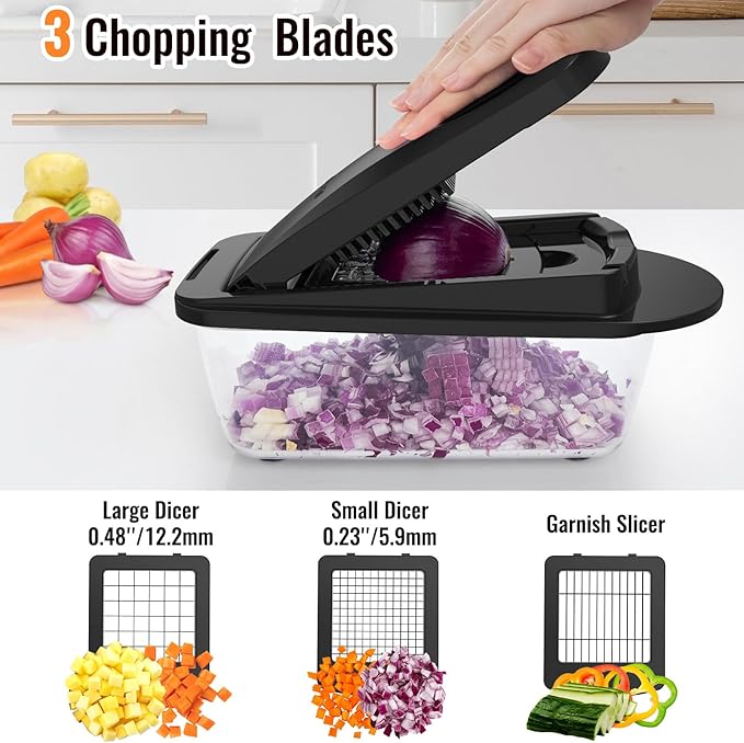 8 Blade All-in-1 Vegetable Chopper Mandoline Slicer - Image 4