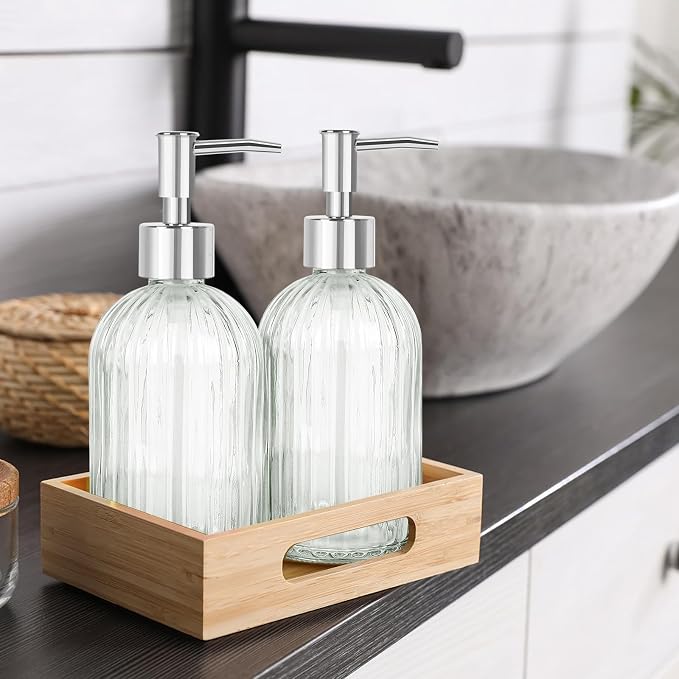 Glass Soap Dispenser with Plastic Pump, Hand Soap Dispenser - Image 8