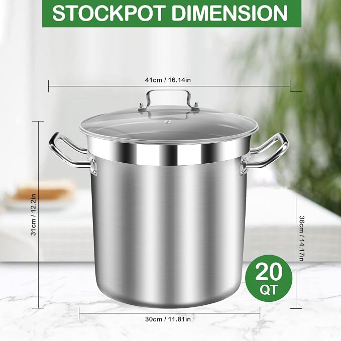 STOCKPOT Stainless Steel 20 Quart Stockpot - Image 7