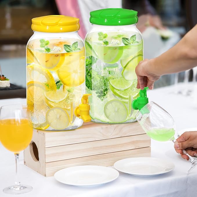 Uiifan 4 Pcs 1 Gallon Plastic Drink Dispenser - Image 2