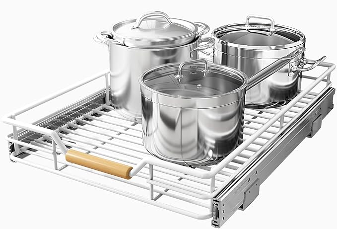Pull out Cabinet Organizer, Heavy Duty Smooth Sliding Under Cabinet Shelves by Kitstorack