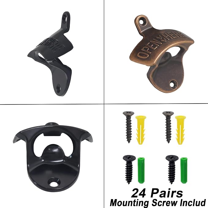 24 PCS Bulk Beer Bottle Opener Wall Mount Rustproof - Image 4