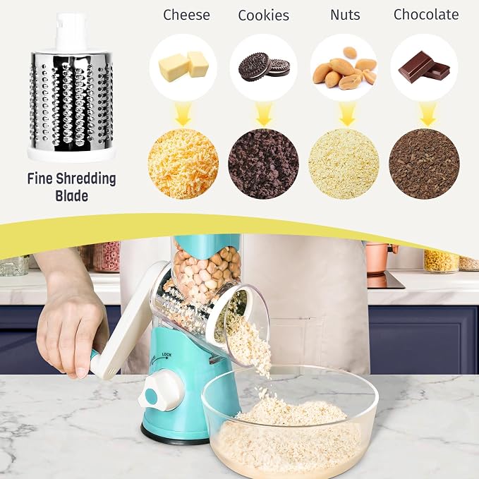 X Home Rotary Cheese Grater for Kitchen, Shredder - Image 5