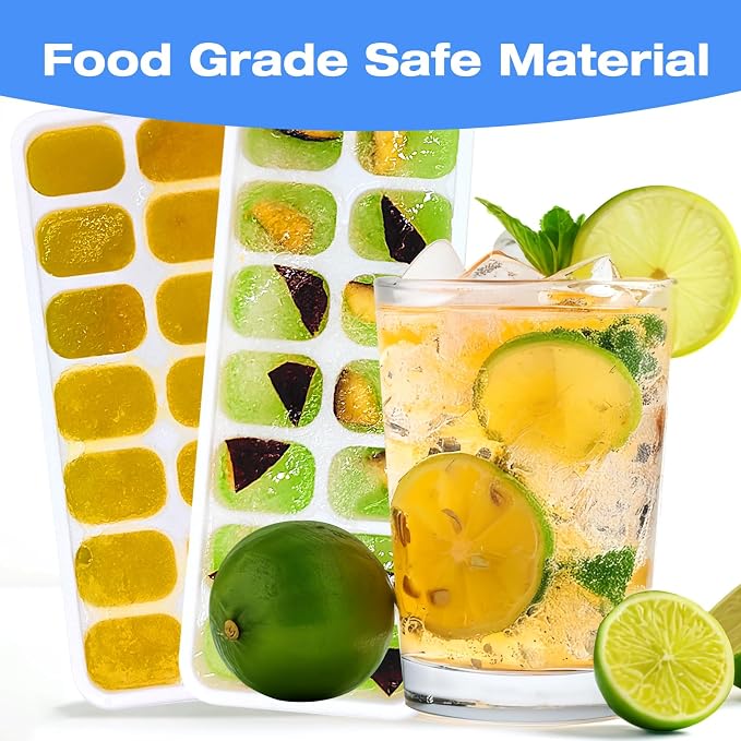 RAIN SPIRIT Ice Cube Trays, 2 Pack Durable Stackable Ice Trays - Image 2
